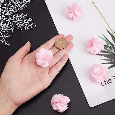 40Pcs Polyester Fabric Flowers FIND-CP0001-07B-1