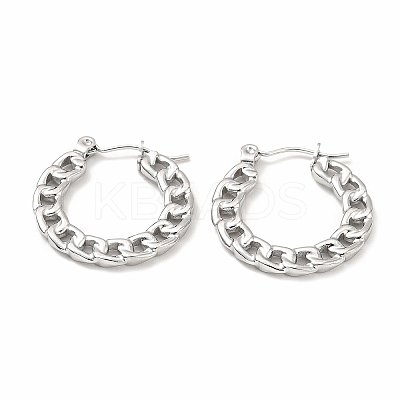 Non-Tarnish 304 Stainless Steel Curb Chain Shape Stud Earrings for Women X-EJEW-F283-02P-1