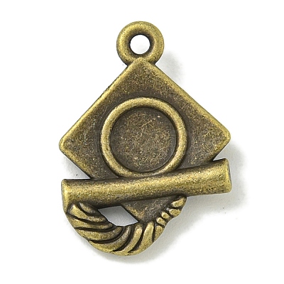 Tibetan Style Alloy Pendant Cabochon Settings TIBE-I026-6010AB-1