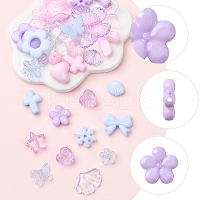 450Pcs 3 Colors Transparent & Opaque Acrylic Beads TACR-FS0001-68-1