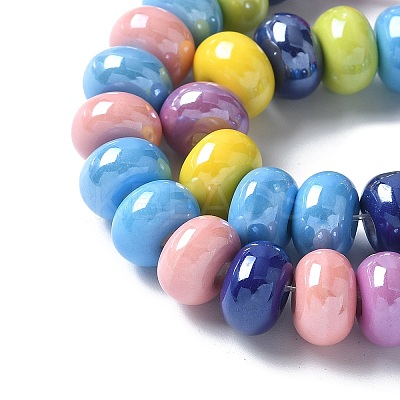 Glazed Porcelain Rondelle Beads PORC-Q001-01M-1