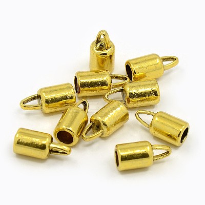 Tibetan Style Alloy Cord Ends TIBEP-LF9369YKG-AG-FF-1