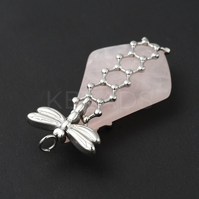 Natural Rose Quartz Pendants G-G870-01P-1