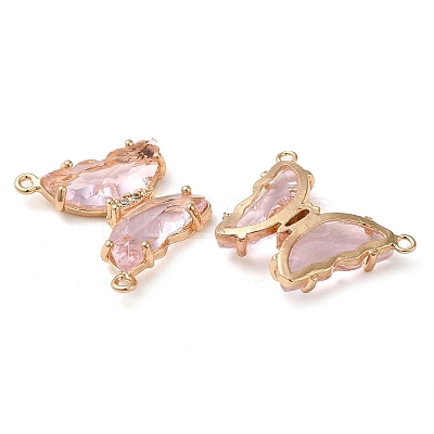 Brass Pave Faceted Glass Connector Charms FIND-Z020-03Q-1