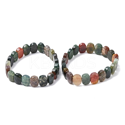 Natural Indian Agate Faceted Beaded Stretch Bracelets for Women BJEW-K251-07D-1