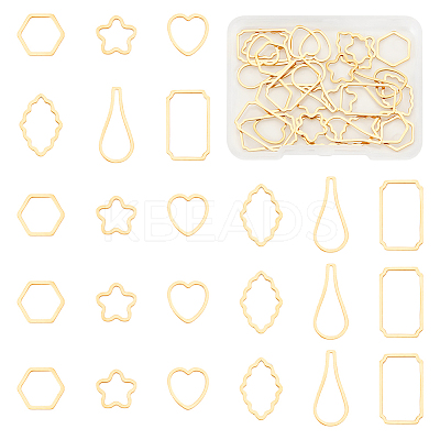 36Pcs 6 Styles 304 Stainless Steel Linking Rings STAS-UN0060-53-1