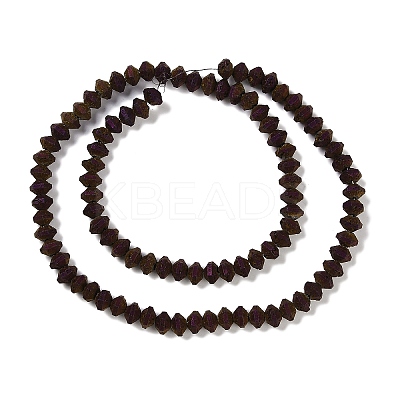 Electroplated Natural Lava Rock Beads Strands G-A234-F02-01F-1