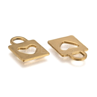 Padlock Ion Plating(IP) 304 Stainless Steel Charms X-STAS-L159-13G-1