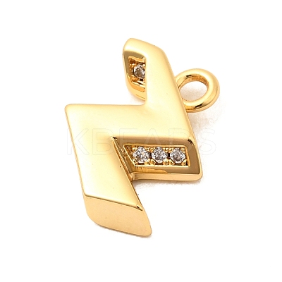 Brass Micro Pave Cubic Zirconia Charms KK-C117-12G-Z-1