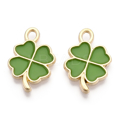 Rack Plating Alloy Enamel Pendants ENAM-N055-088-08LG-1