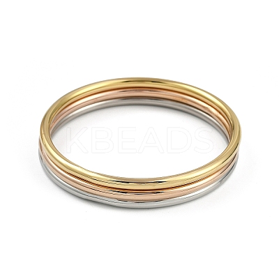 3Pcs Vacuum Plating PVD Vacuum Plating 201 Stainless Steel Bangles Sets for Women BJEW-F476-05M-1