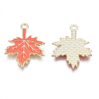 Autumn Theme Rack Plating Alloy Enamel Pendants X-ENAM-N055-068-1