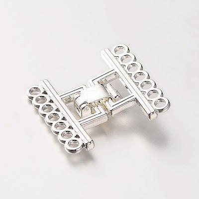 7 Strands Alloy and Brass Fold Over Clasps X-PALLOY-N0112-03P-1