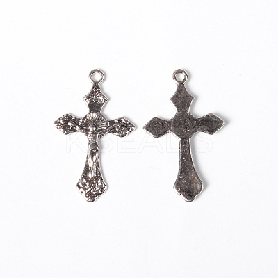 Vintage Style Antique Silver Tone Crucifix Cross Pendants X-LF11118Y-NF-1
