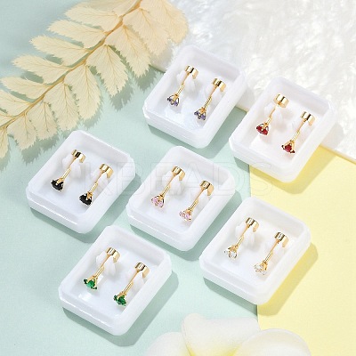 Square Glass Ear Fake Plugs EJEW-H105-24G-A-1