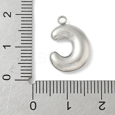 304 Stainless Steel Initial Pendants STAS-S186-12C-P-1
