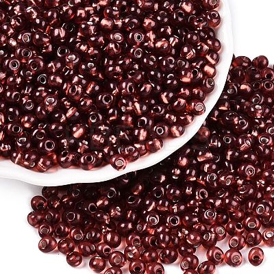 6/0 Baking Paint Transparent Fringe Glass Seed Beads X1-SEED-N006-06D-1