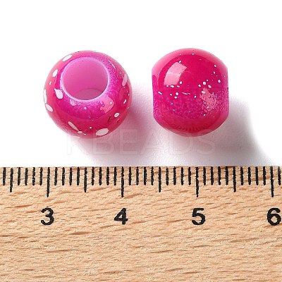 Spray Painted ABS Plastic European Beads KY-G033-01B-10-1