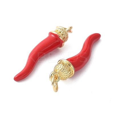 Brass Enamel Pendants KK-A252-13B-G-1