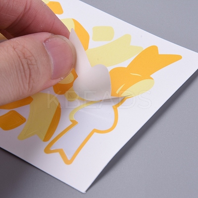 Bowknot & Heart Pattern Decorative Stickers Sheets DIY-L037-G07-1