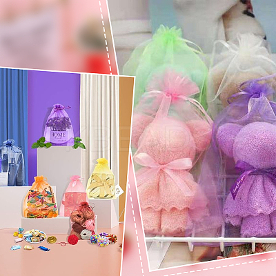 100Pcs Organza Bags Jewellery Storage Pouches Wedding Favour Party Mesh Drawstring Gift OP-SP0001-01C-1