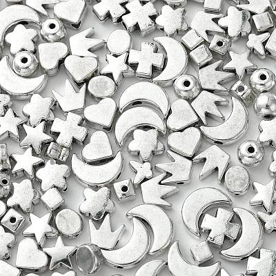 200Pcs 10 Styles Tibetan Style Alloy Beads TIBEB-CJ0001-25-1