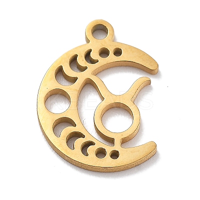 Real 18K Gold Plated 304 Stainless Steel Pendants STAS-R003-02G-07-1