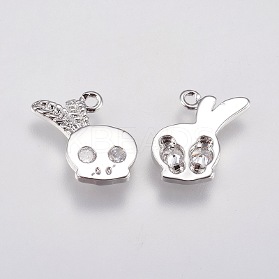 Brass Micro Pave Cubic Zirconia Charms KK-A144-048P-1
