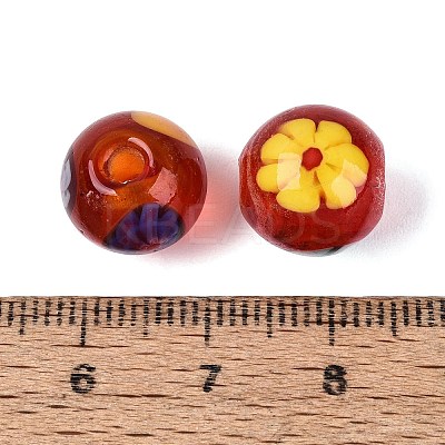 Handmade Millefiori Glass Round Beads LA-N001-01C-13MM-1