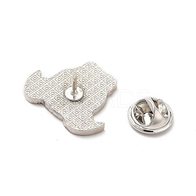 Dog Enamel Pin with Brass Butterfly Clutches JEWB-A006-04B-1