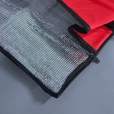 Non-woven Fabric & Lattice Surface Insulated Lunch Bag AJEW-WH20017-95A-01-1