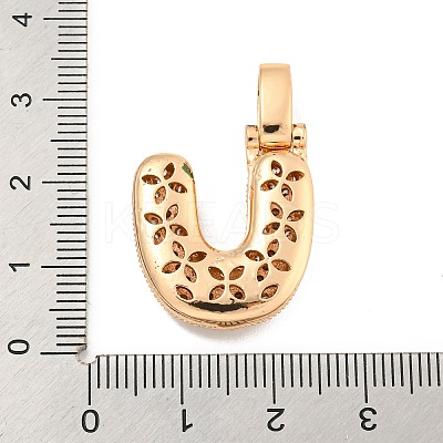 Brass Micro Pave Clear Cubic Zirconia Pendants KK-B099-01G-U-1