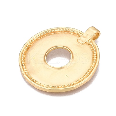 Flat Round Rack Plating Alloy Big Pendants FIND-N005-43G-1