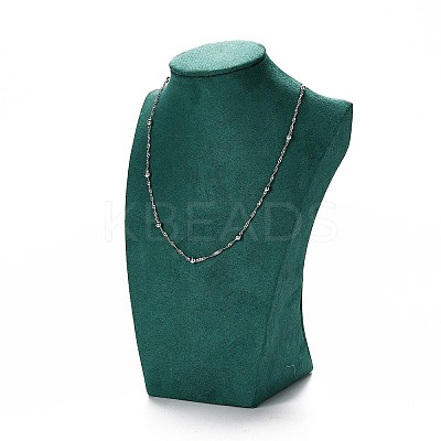 Bust Wood Covered with Microfiber Necklace Display Stands NDIS-F003-01A-1