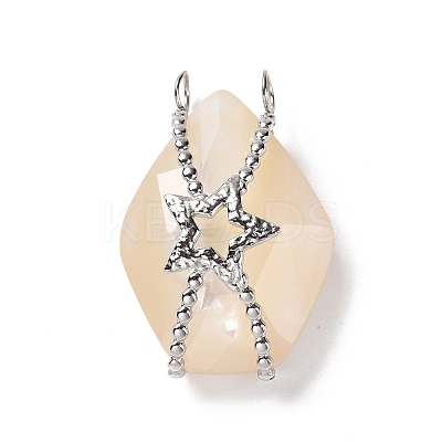 Natural White Shell Pendants SSHEL-C009-02P-1