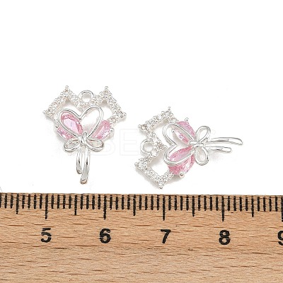 Brass Micro Pave Cubic Zirconia Pendants KK-K407-27S-02-1