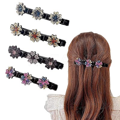 Fashion Double Layer Resin Rhinestone Alligator Hair Clips Sets LS-PHAR-P005-25-1