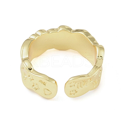 304 Stainless Steel Open Cuff Rings for Women RJEW-H229-02G-07-1