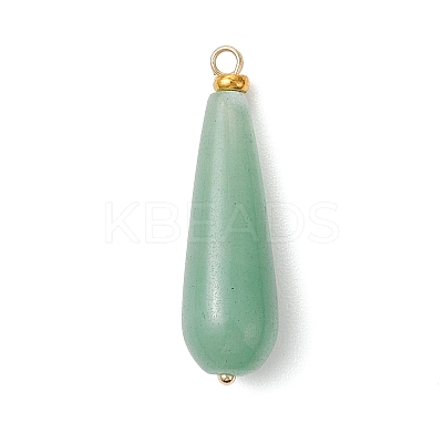 Natural Green Aventurine Pendants PALLOY-JF04760-02-1