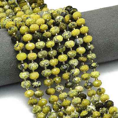 Natural Yellow Turquoise(Jasper) Beads Strands G-P573-A56-01-1