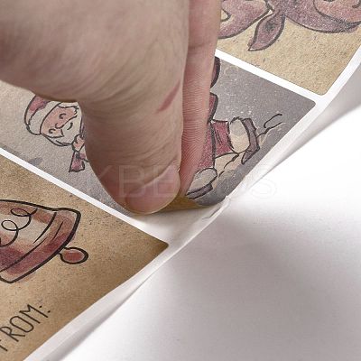 Christmas Themed Rectangle Roll Stickers DIY-B045-06-1