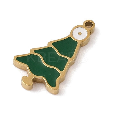 Christmas Theme Ion Plating(IP) 304 Stainless Steel Enamel Charms STAS-Z083-08G-04-1