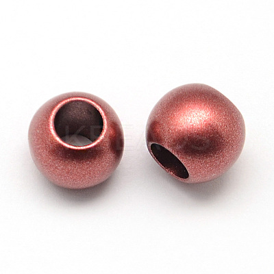 Matte Rondelle Spray Painted Acrylic Beads ACRP-Q017-03A-M-1