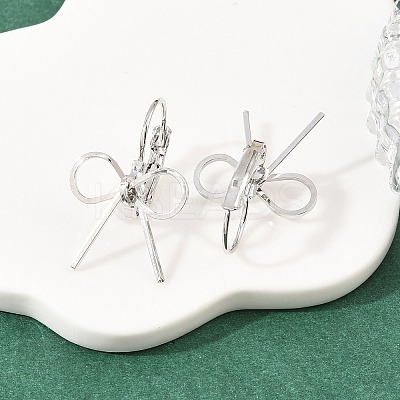 Bowknot Brass Leverback Earrings EJEW-A150-04B-P-1