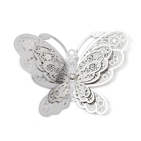 304 Stainless Steel Crystal Rhinestone 3D Insect Connector Charms STAS-H236-11A-P-1