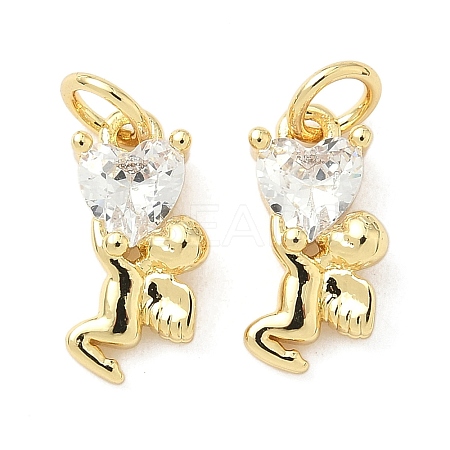 Brass Pave Cubic Zirconia Pendants KK-Z120-42G-1