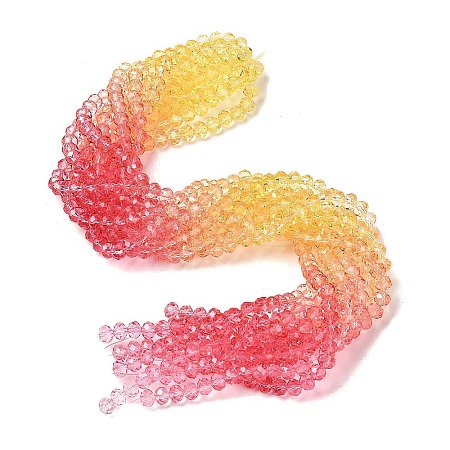 Transparent Painted Glass Beads Strands X1-DGLA-A034-T6mm-A07-1