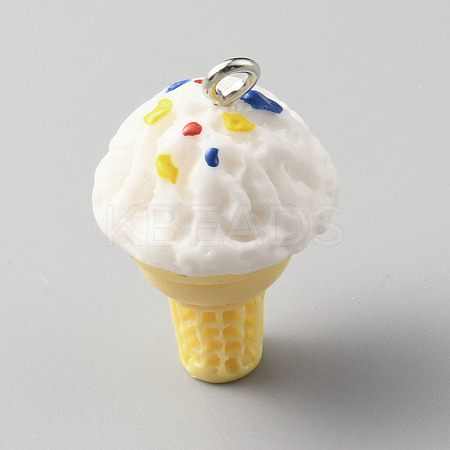 Opaque Resin Imitation Food Pendants RESI-WH0035-44D-1