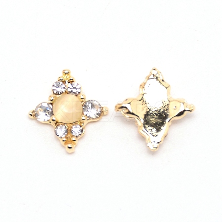 Rhombus Alloy Rhinestone Cabochons MRMJ-WH0074-38G-1