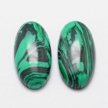 Dyed Oval Synthetic Malachite Cabochons G-K020-18x13mm-10-1